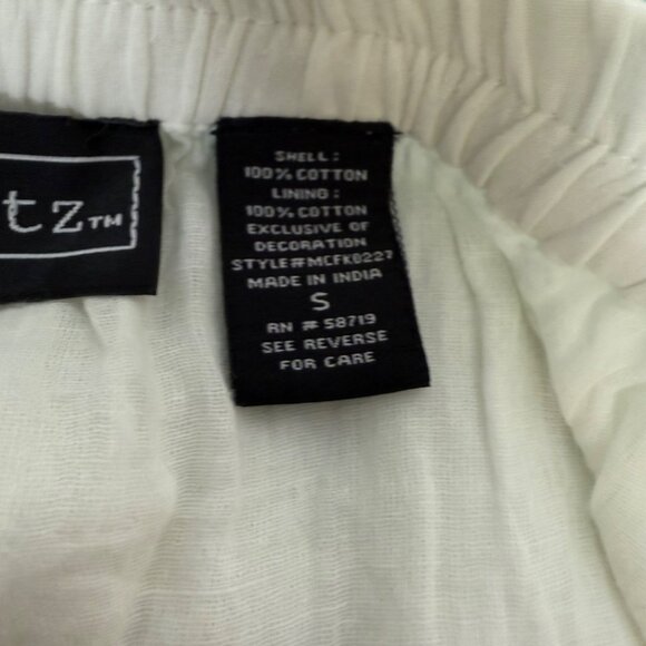 Boho Chic Broomstick Maxi Skirt By Elementz Size S Blue White Ombre Eyelet Sequi - Picture 10 of 16